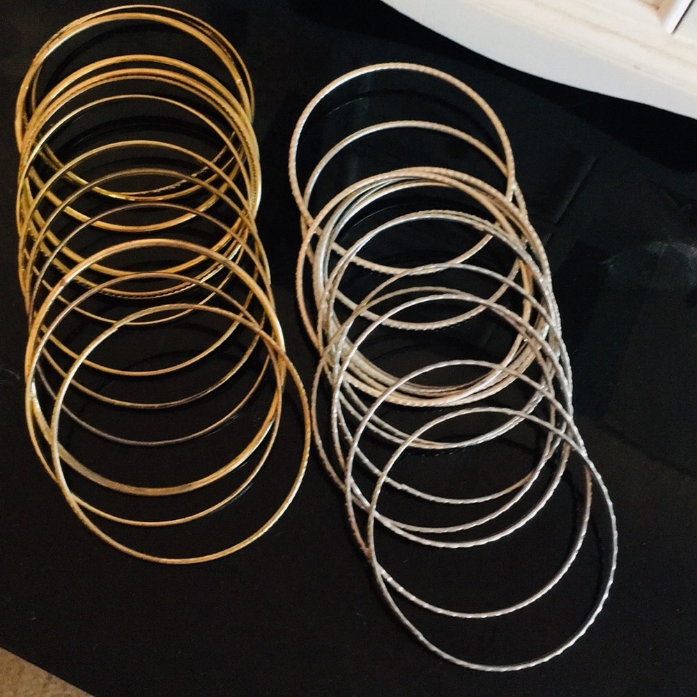Gold and silver bangles